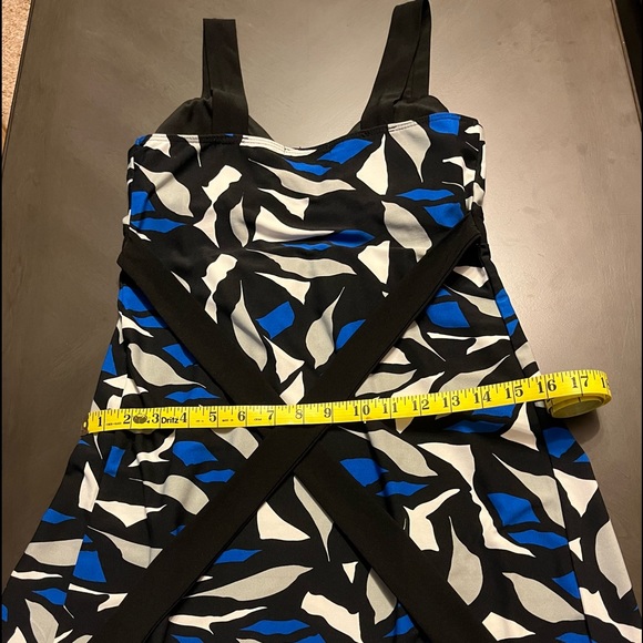 Impress medium sundress with ties with blue, grey, white and black - Picture 4 of 7